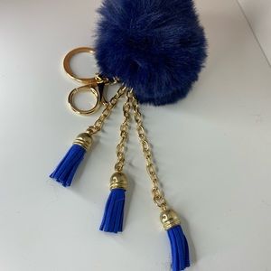 Pom Pom Keychain Blue